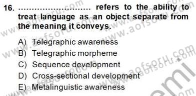 Dil Edinimi Dersi 2014 - 2015 Yılı (Vize) Ara Sınavı 16. Soru
