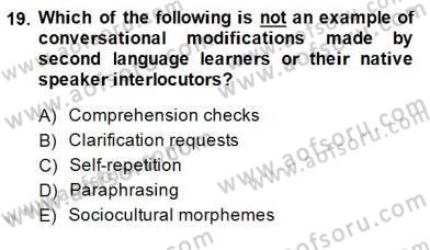 Dil Edinimi Dersi Ara Sınavı Deneme Sınav Soruları 19. Soru