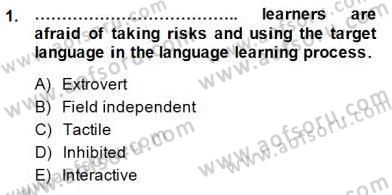 Dil Edinimi Dersi 2014 - 2015 Yılı (Final) Dönem Sonu Sınav Soruları 1. Soru