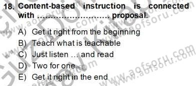 Dil Edinimi Dersi 2014 - 2015 Yılı (Final) Dönem Sonu Sınav Soruları 18. Soru