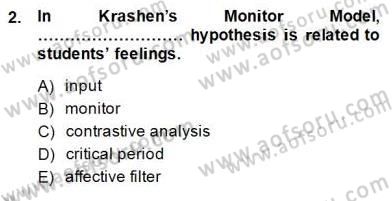 Dil Edinimi Dersi 2014 - 2015 Yılı (Final) Dönem Sonu Sınav Soruları 2. Soru