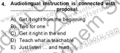 Dil Edinimi Dersi 2014 - 2015 Yılı (Final) Dönem Sonu Sınav Soruları 4. Soru