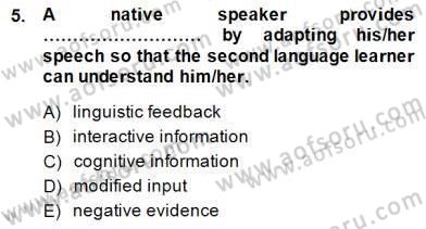 Dil Edinimi Dersi 2014 - 2015 Yılı (Final) Dönem Sonu Sınav Soruları 5. Soru