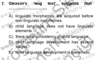 Dil Edinimi Dersi 2014 - 2015 Yılı (Final) Dönem Sonu Sınav Soruları 7. Soru