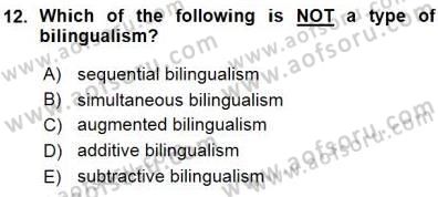 Dil Edinimi Dersi 2015 - 2016 Yılı (Vize) Ara Sınavı 12. Soru