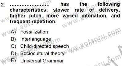 Dil Edinimi Dersi 2015 - 2016 Yılı (Vize) Ara Sınavı 2. Soru