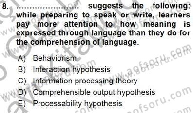 Dil Edinimi Dersi 2015 - 2016 Yılı (Vize) Ara Sınavı 8. Soru