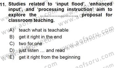 Dil Edinimi Dersi 2015 - 2016 Yılı (Final) Dönem Sonu Sınav Soruları 11. Soru