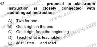 Dil Edinimi Dersi 2015 - 2016 Yılı (Final) Dönem Sonu Sınav Soruları 12. Soru