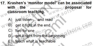Dil Edinimi Dersi 2015 - 2016 Yılı (Final) Dönem Sonu Sınav Soruları 17. Soru