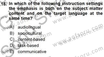 Dil Edinimi Dersi 2015 - 2016 Yılı (Final) Dönem Sonu Sınav Soruları 18. Soru