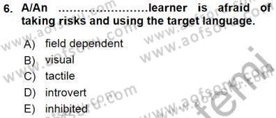 Dil Edinimi Dersi 2015 - 2016 Yılı (Final) Dönem Sonu Sınav Soruları 6. Soru