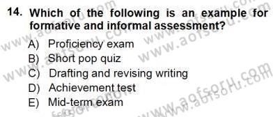 Yabancı Dil Öğretiminde Ölçme Ve Değerlendirme 1 Dersi Ara Sınavı Deneme Sınav Soruları 14. Soru