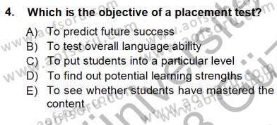 Yabancı Dil Öğretiminde Ölçme Ve Değerlendirme 1 Dersi 2012 - 2013 Yılı (Vize) Ara Sınav Soruları 4. Soru