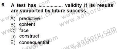 Yabancı Dil Öğretiminde Ölçme Ve Değerlendirme 1 Dersi 2012 - 2013 Yılı (Vize) Ara Sınavı 6. Soru