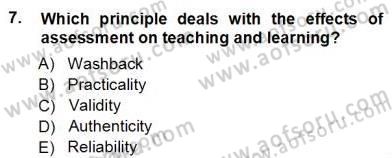 Yabancı Dil Öğretiminde Ölçme Ve Değerlendirme 1 Dersi Ara Sınavı Deneme Sınav Soruları 7. Soru