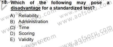 Yabancı Dil Öğretiminde Ölçme Ve Değerlendirme 1 Dersi 2012 - 2013 Yılı (Final) Dönem Sonu Sınav Soruları 18. Soru