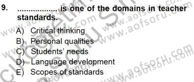 Yabancı Dil Öğretiminde Ölçme Ve Değerlendirme 1 Dersi 2012 - 2013 Yılı (Final) Dönem Sonu Sınav Soruları 9. Soru