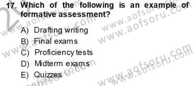 Yabancı Dil Öğretiminde Ölçme Ve Değerlendirme 1 Dersi Ara Sınavı Deneme Sınav Soruları 17. Soru