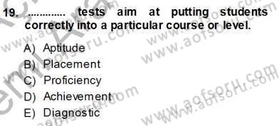 Yabancı Dil Öğretiminde Ölçme Ve Değerlendirme 1 Dersi Ara Sınavı Deneme Sınav Soruları 19. Soru