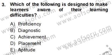 Yabancı Dil Öğretiminde Ölçme Ve Değerlendirme 1 Dersi Ara Sınavı Deneme Sınav Soruları 3. Soru