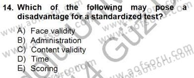 Yabancı Dil Öğretiminde Ölçme Ve Değerlendirme 1 Dersi 2013 - 2014 Yılı (Final) Dönem Sonu Sınav Soruları 14. Soru