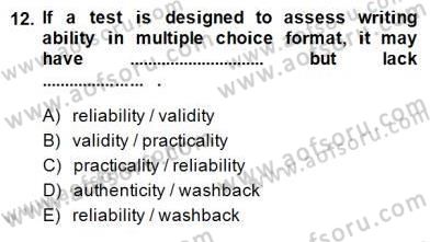 Yabancı Dil Öğretiminde Ölçme Ve Değerlendirme 1 Dersi Ara Sınavı Deneme Sınav Soruları 12. Soru