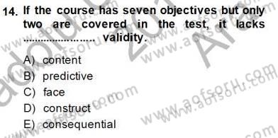 Yabancı Dil Öğretiminde Ölçme Ve Değerlendirme 1 Dersi Ara Sınavı Deneme Sınav Soruları 14. Soru