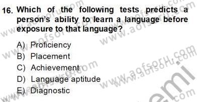 Yabancı Dil Öğretiminde Ölçme Ve Değerlendirme 1 Dersi Ara Sınavı Deneme Sınav Soruları 16. Soru