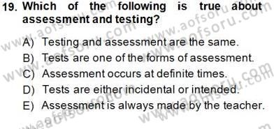 Yabancı Dil Öğretiminde Ölçme Ve Değerlendirme 1 Dersi Ara Sınavı Deneme Sınav Soruları 19. Soru