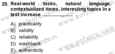 Yabancı Dil Öğretiminde Ölçme Ve Değerlendirme 1 Dersi Ara Sınavı Deneme Sınav Soruları 20. Soru