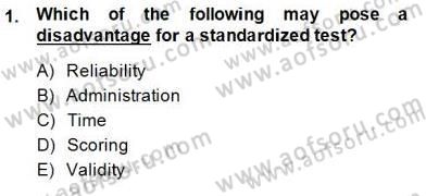 Yabancı Dil Öğretiminde Ölçme Ve Değerlendirme 1 Dersi 2014 - 2015 Yılı (Final) Dönem Sonu Sınav Soruları 1. Soru