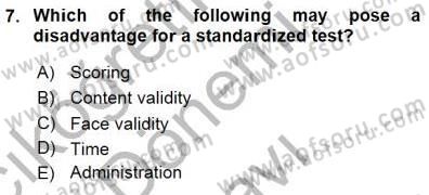 Yabancı Dil Öğretiminde Ölçme Ve Değerlendirme 1 Dersi 2015 - 2016 Yılı (Final) Dönem Sonu Sınav Soruları 7. Soru