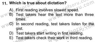 Yabancı Dil Öğretiminde Ölçme Ve Değerlendirme 2 Dersi 2012 - 2013 Yılı (Vize) Ara Sınav Soruları 11. Soru