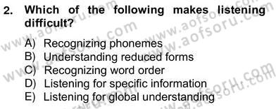 Yabancı Dil Öğretiminde Ölçme Ve Değerlendirme 2 Dersi 2012 - 2013 Yılı (Vize) Ara Sınav Soruları 2. Soru