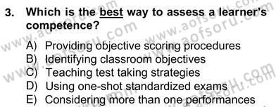 Yabancı Dil Öğretiminde Ölçme Ve Değerlendirme 2 Dersi 2012 - 2013 Yılı (Vize) Ara Sınav Soruları 3. Soru