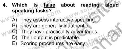 Yabancı Dil Öğretiminde Ölçme Ve Değerlendirme 2 Dersi 2012 - 2013 Yılı (Vize) Ara Sınav Soruları 4. Soru