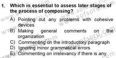Yabancı Dil Öğretiminde Ölçme Ve Değerlendirme 2 Dersi 2012 - 2013 Yılı (Final) Dönem Sonu Sınav Soruları 1. Soru