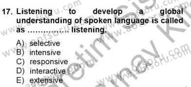 Yabancı Dil Öğretiminde Ölçme Ve Değerlendirme 2 Dersi 2012 - 2013 Yılı (Final) Dönem Sonu Sınav Soruları 17. Soru