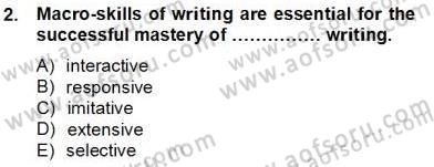 Yabancı Dil Öğretiminde Ölçme Ve Değerlendirme 2 Dersi 2012 - 2013 Yılı (Final) Dönem Sonu Sınav Soruları 2. Soru