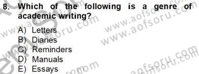 Yabancı Dil Öğretiminde Ölçme Ve Değerlendirme 2 Dersi 2012 - 2013 Yılı (Final) Dönem Sonu Sınav Soruları 8. Soru