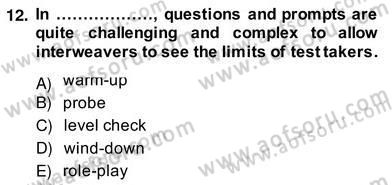 Yabancı Dil Öğretiminde Ölçme Ve Değerlendirme 2 Dersi 2013 - 2014 Yılı (Vize) Ara Sınav Soruları 12. Soru