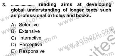 Yabancı Dil Öğretiminde Ölçme Ve Değerlendirme 2 Dersi 2013 - 2014 Yılı (Vize) Ara Sınav Soruları 3. Soru