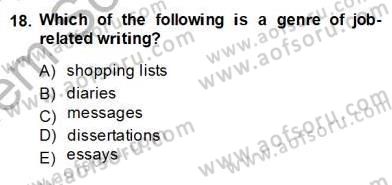 Yabancı Dil Öğretiminde Ölçme Ve Değerlendirme 2 Dersi 2013 - 2014 Yılı (Final) Dönem Sonu Sınav Soruları 18. Soru