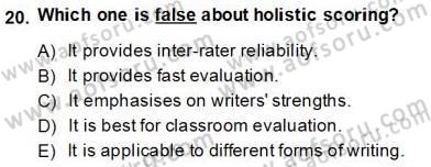 Yabancı Dil Öğretiminde Ölçme Ve Değerlendirme 2 Dersi 2013 - 2014 Yılı (Final) Dönem Sonu Sınav Soruları 20. Soru