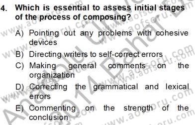 Yabancı Dil Öğretiminde Ölçme Ve Değerlendirme 2 Dersi 2013 - 2014 Yılı (Final) Dönem Sonu Sınav Soruları 4. Soru