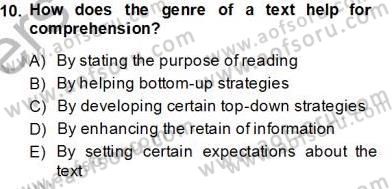 Yabancı Dil Öğretiminde Ölçme Ve Değerlendirme 2 Dersi 2013 - 2014 Yılı Tek Ders Sınav Soruları 10. Soru