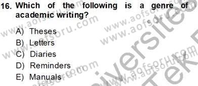 Yabancı Dil Öğretiminde Ölçme Ve Değerlendirme 2 Dersi 2013 - 2014 Yılı Tek Ders Sınav Soruları 16. Soru
