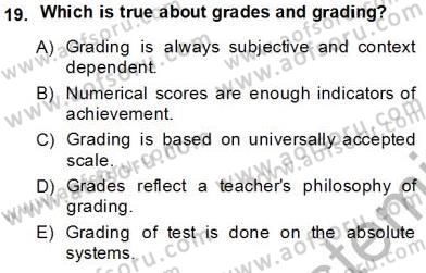 Yabancı Dil Öğretiminde Ölçme Ve Değerlendirme 2 Dersi 2013 - 2014 Yılı Tek Ders Sınav Soruları 19. Soru