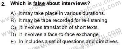 Yabancı Dil Öğretiminde Ölçme Ve Değerlendirme 2 Dersi 2013 - 2014 Yılı Tek Ders Sınav Soruları 2. Soru
